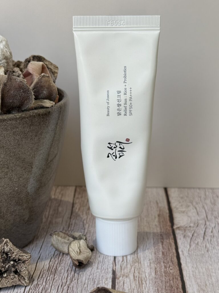 Beauty of Joseon sun cream wooden surface